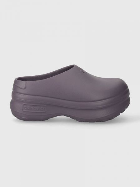 Pantofle na platformě Adidas Originals fialové