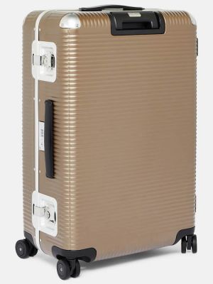 Kostkovaný kufr Fpm Milano hnědý