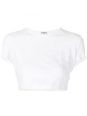 T-shirt brodé Chanel Pre-owned blanc