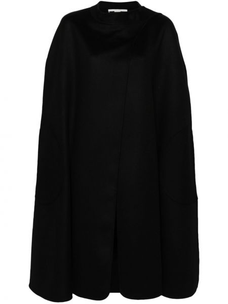 Drapovaný vlnený kabát Stella Mccartney čierna