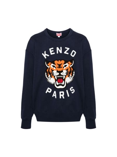 Sweter oversize w tygrysie prążki w tygrysie prążki Kenzo niebieski
