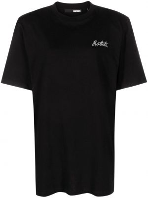 Bavlnené tričko s výšivkou Rotate čierna