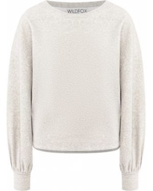 Хлопковый пуловер Wildfox, серый