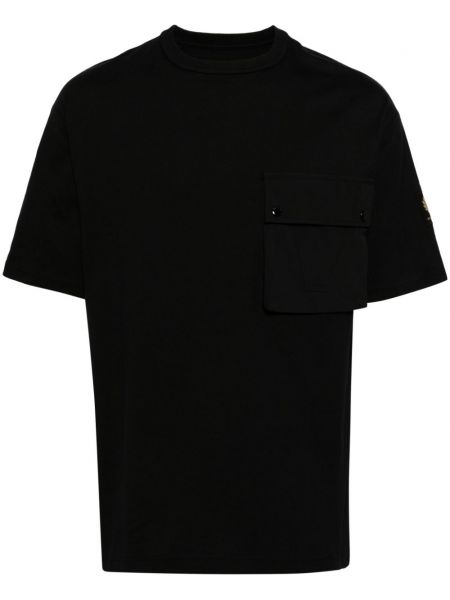 Bombažna majica z žepi Belstaff črna
