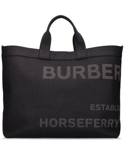 Burberry | Hombre Bolso Tote De Techno Con Logo Negro Unique