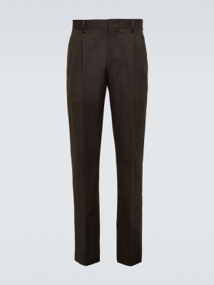 Льняные брюки Loro Piana, коричневые