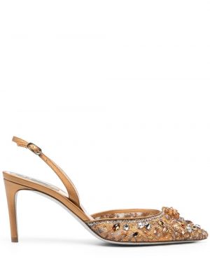 Slingback pumpar med remmar Rene Caovilla gul