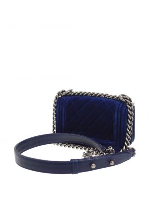 Aksamitna torebka Chanel Pre-owned niebieska