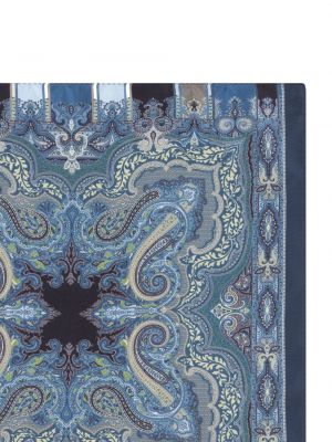 Hedvábná kravata s potiskem s abstraktním vzorem Etro modrá