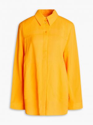 Рубашка из крепа Jacquemus оранжевая