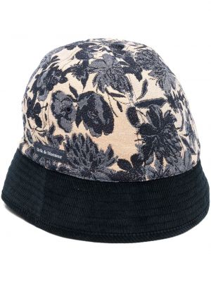 Jacquard floral bøttehatt Drôle De Monsieur blå