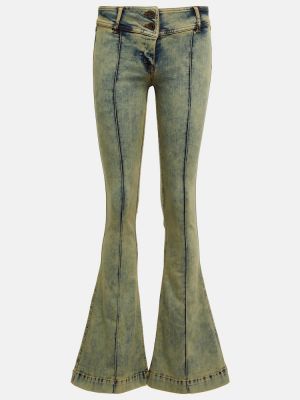 Zvonové džíny s nízkým pasem Knwls modré