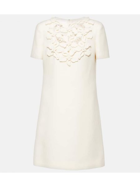 Mini vestido con bordado de crepé Valentino blanco