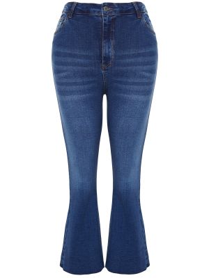 Bootcut džínsy s vysokým pásom Trendyol modrá