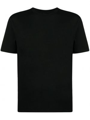 Βαμβακερή μπλούζα με στρογγυλή λαιμόκοψη Brioni μαύρο