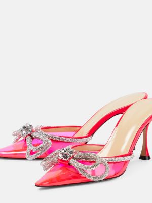 Papuci tip mules cu funde Mach & Mach roz
