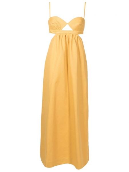 Памучна рокля Adriana Degreas жълто