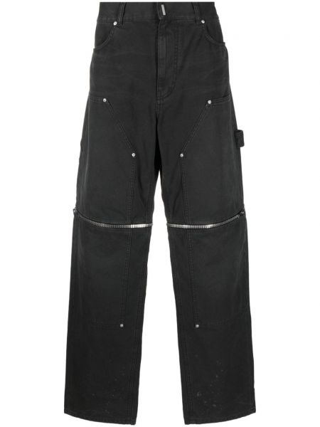 Pantaloni cu picior drept cu fermoar Givenchy