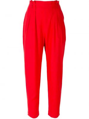 Plisované lněné kalhoty Lenny Niemeyer červené