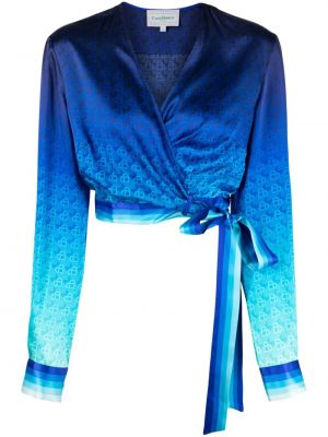 Копринена блуза Casablanca синьо