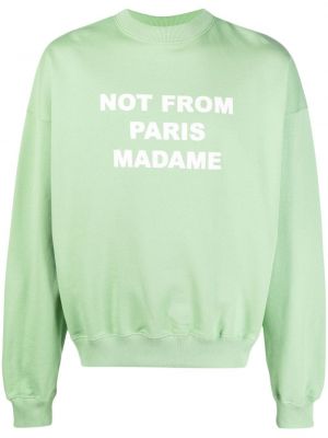 Raštuotas medvilninis džemperis Drôle De Monsieur žalia