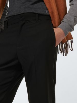 Pantaloni clasici de lână Loewe negru