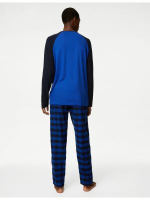 Kostkované pyžamo Marks & Spencer modré