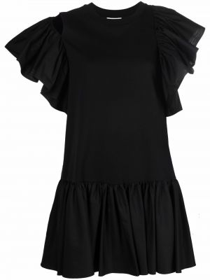 Ruffle bomull dress Alexander Mcqueen svart