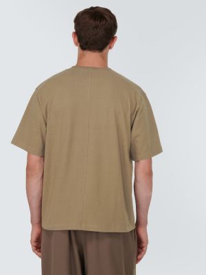 T-shirt di cotone in jersey The Row beige