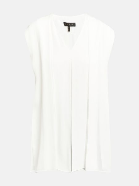 Шелковая шерстяная блузка Escada белая