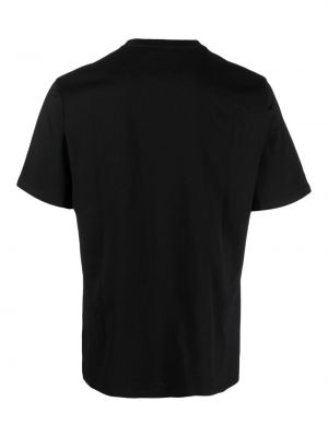 Medvilninis siuvinėtas marškinėliai Barbour juoda