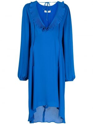Миди рокля с драперии Balenciaga Pre-owned синьо