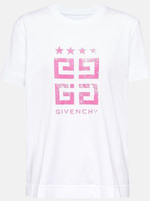 Džerzej bavlnené tričko s potlačou Givenchy - biela