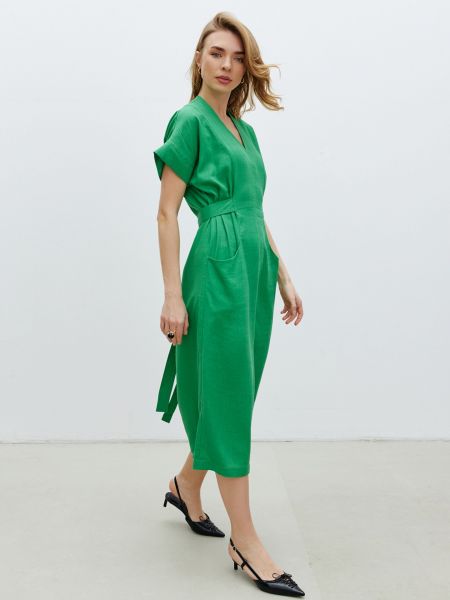 Сукня міді Ricamare зелена