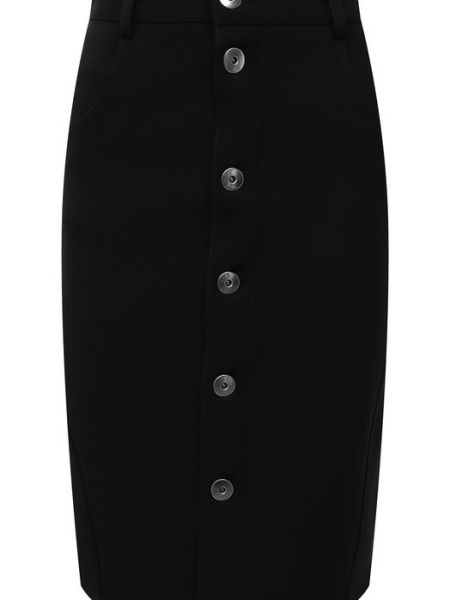 Шерстяная юбка Bottega Veneta черная
