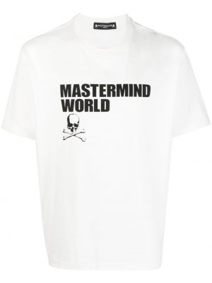 Bombažna majica s potiskom Mastermind Japan bela