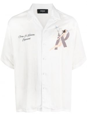 Риза с принт Represent бяло