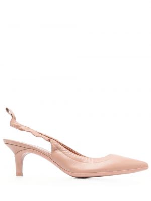 Pumpar med remmar i läder med slingback Gianvito Rossi rosa