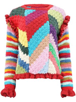 Chunky плетен пуловер Celia B червено