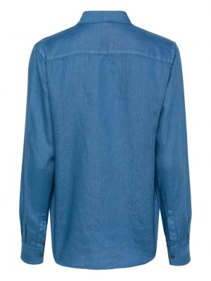Chemise en lin avec manches longues Aspesi bleu