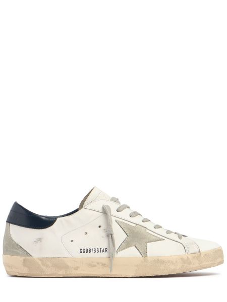 Stjernemønster lær semsket skinn sneakers Golden Goose hvit