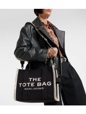 Žakárová shopper kabelka Marc Jacobs černá