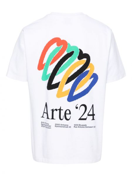 Koszulka z nadrukiem w serca Arte biała