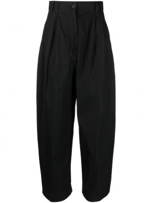 Plisované kalhoty relaxed fit Studio Nicholson černé