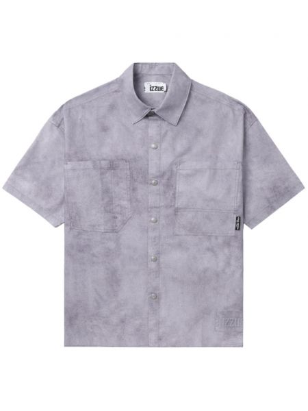 Риза с принт с tie-dye ефект Izzue виолетово