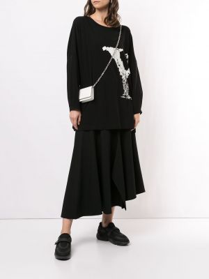 Top con estampado drapeado Yohji Yamamoto negro