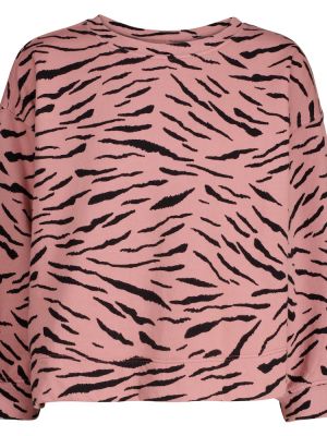 Samt sweatshirt aus baumwoll mit print Velvet pink