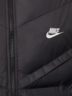 Péřová bunda z nylonu Nike černá