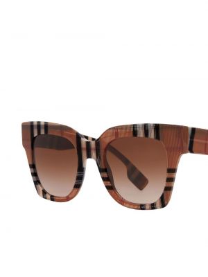 Okulary przeciwsłoneczne w kratkę Burberry brązowe