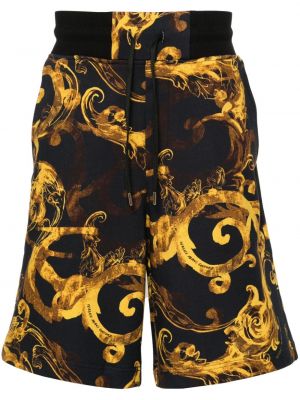 Pantaloni scurți din denim din bumbac cu imagine Versace Jeans Couture